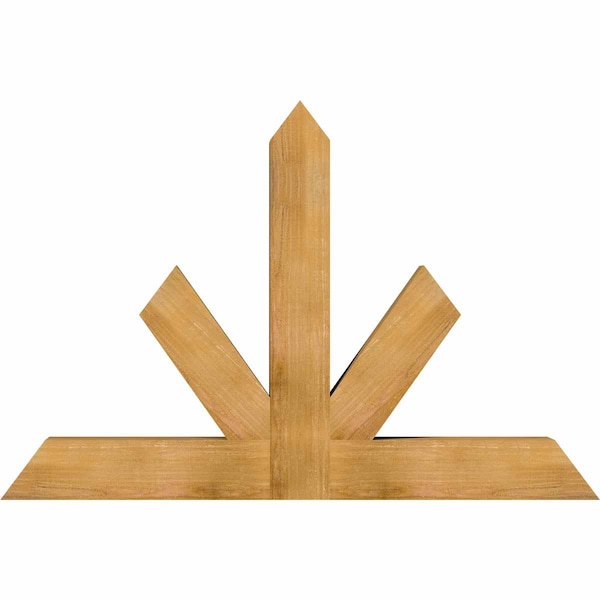 Ekena Millwork Saratoga Rough Sawn Timber Gable Bracket, Western Red Cedar, 60"W x 40"H x 6"D x 6"F, 16/12 Pitch GBW060X40X0606SAR00RWR - main
